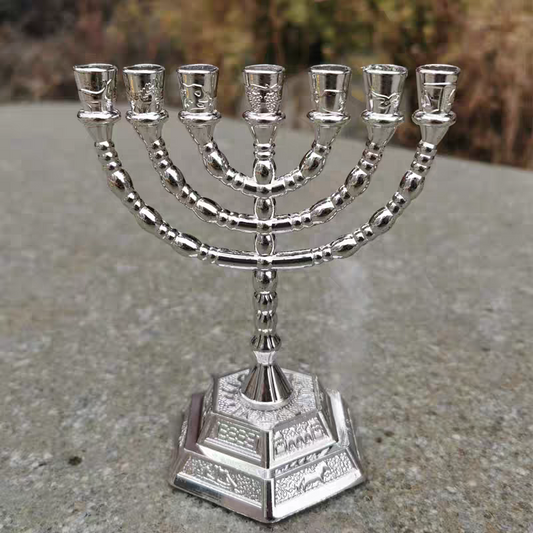 Elegant seven branch Menorah. A symbol of tradition