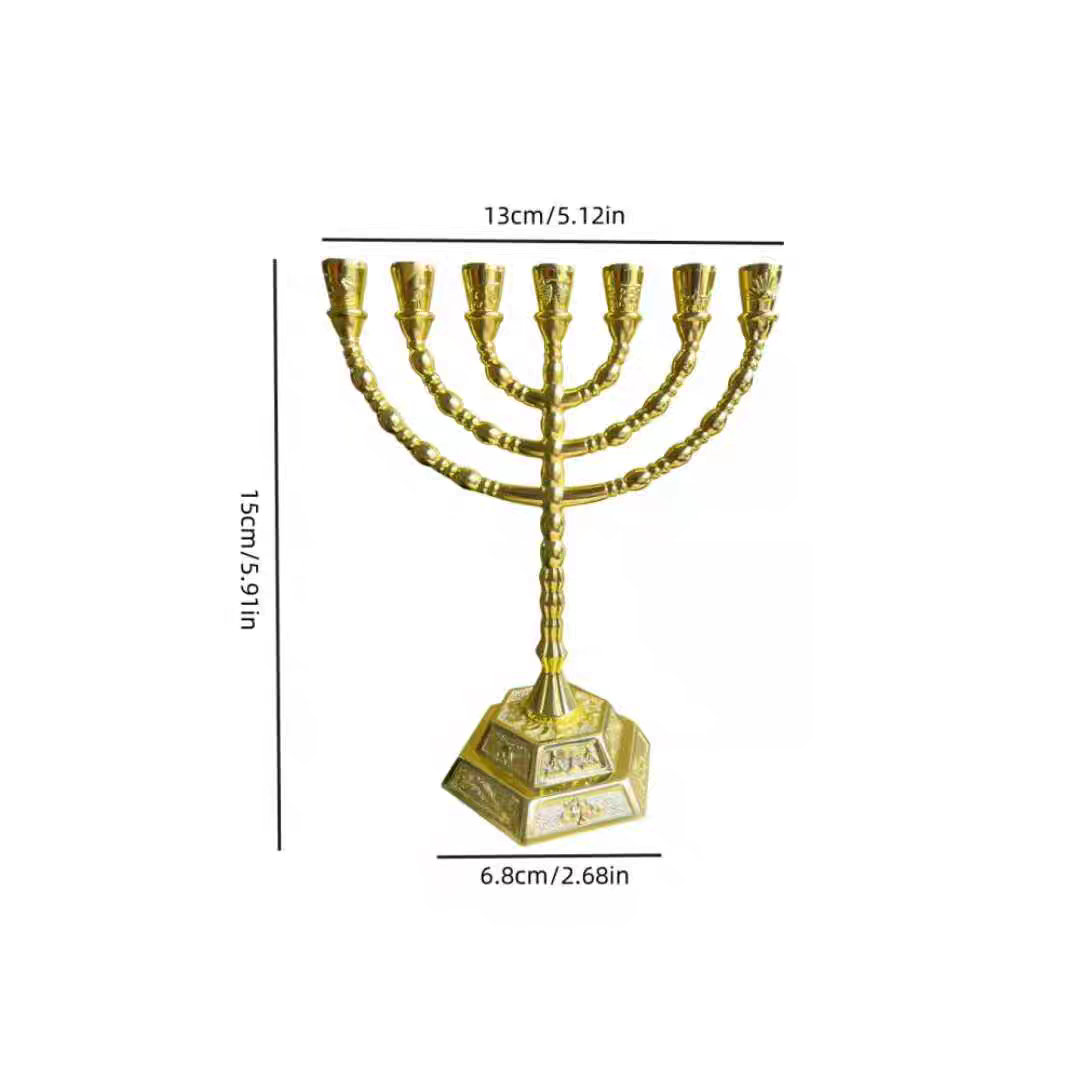 Elegant seven branch Menorah. A symbol of tradition