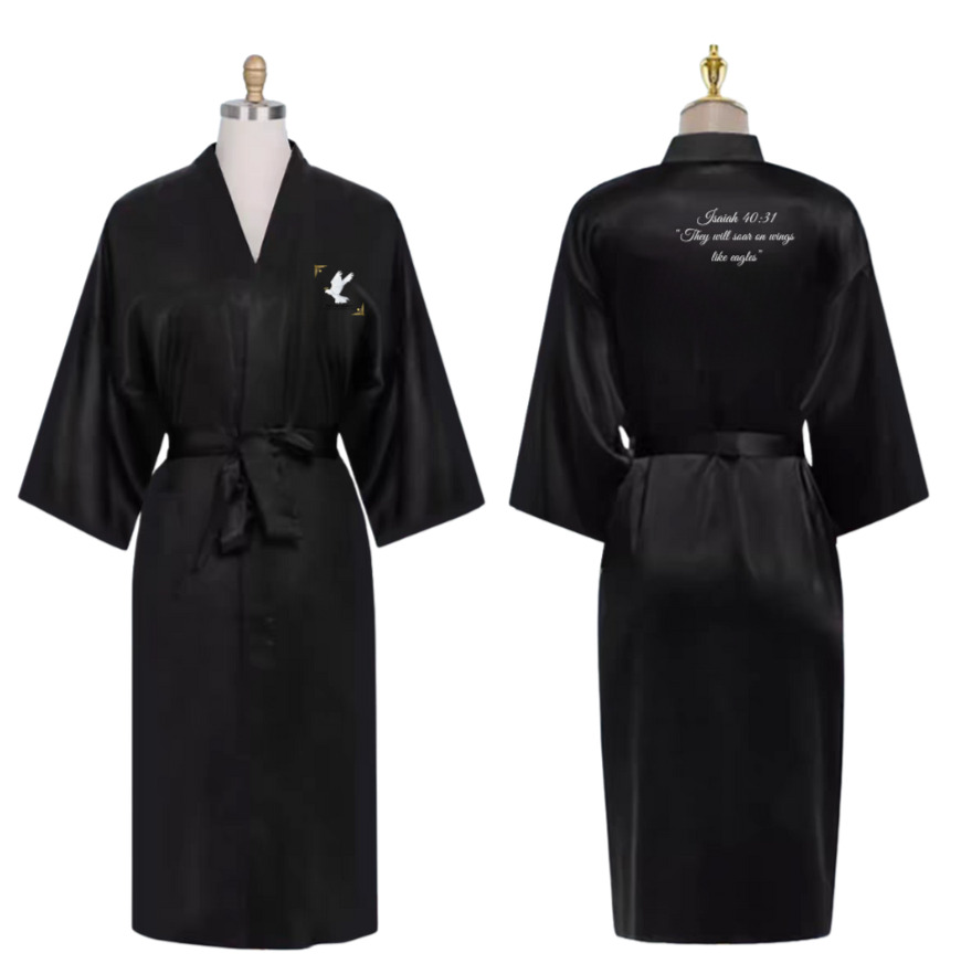 Black Silk Robe - Signature Silk Collection