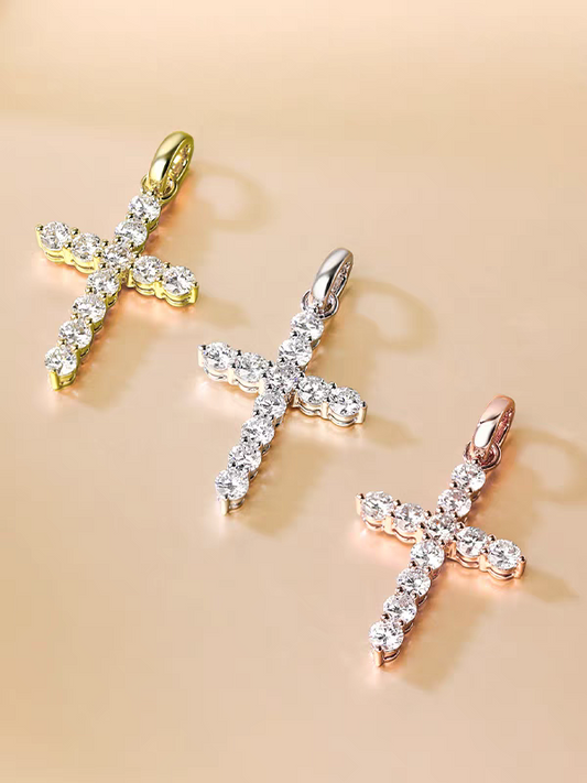 18k Tripple Gold Cross Pendants with DEVS Diamonds