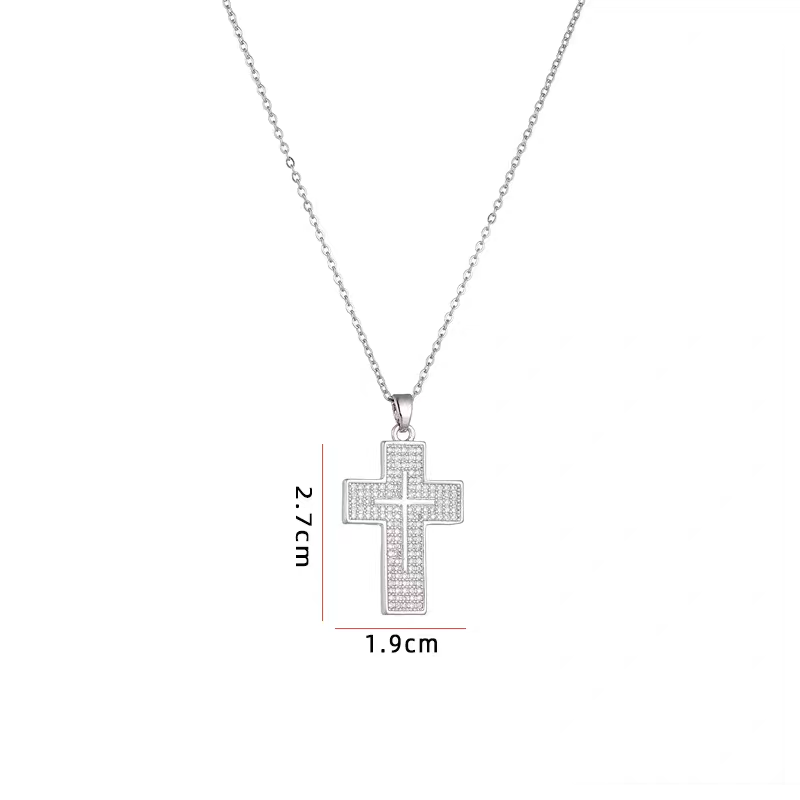 Timeless Elegance cross pendant, gold and silver