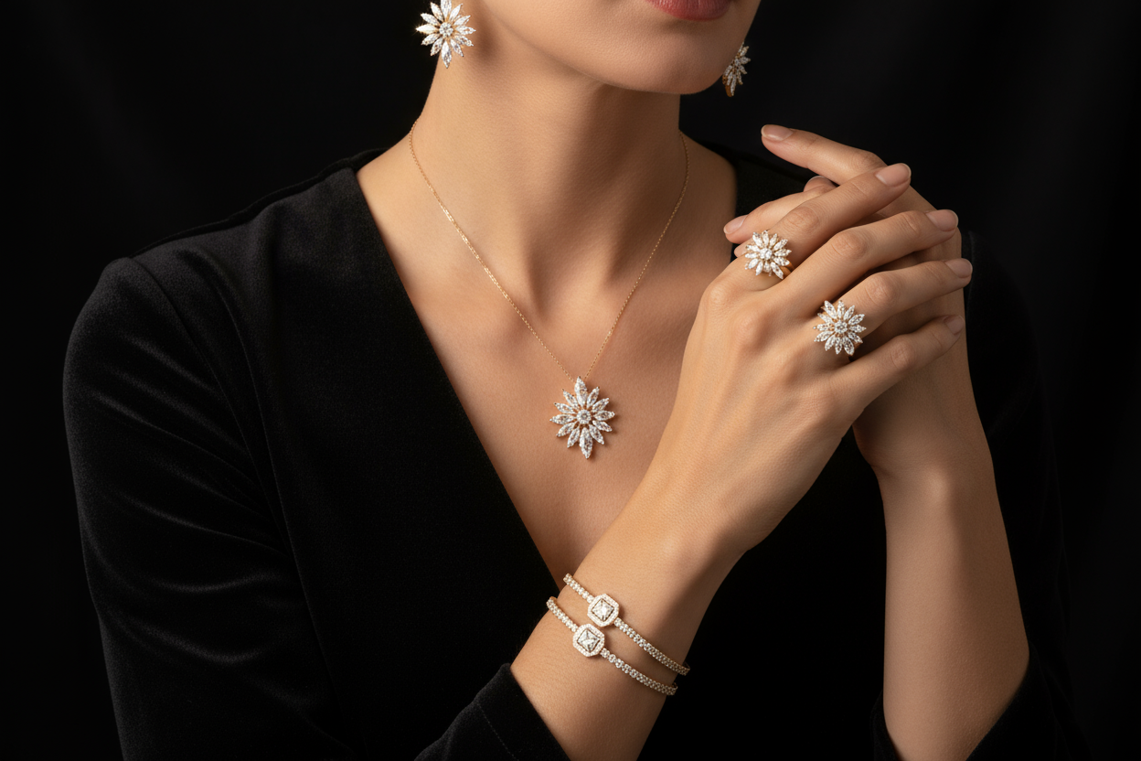 18K Gold Diamond Jewelry Lifestyle