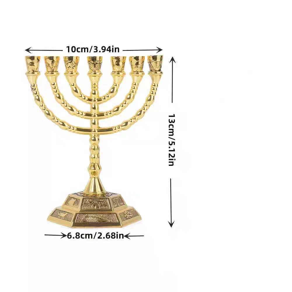 Elegant seven branch Menorah. A symbol of tradition