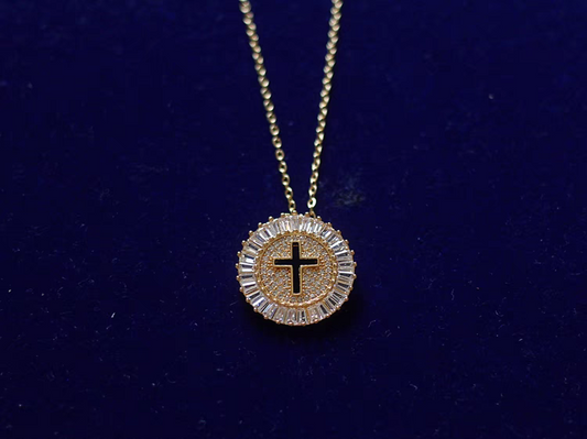 18K Gold Cross Pendant
