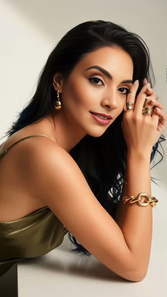 Grace Luxe Gold Chain Bracelet & Ring Stack Set