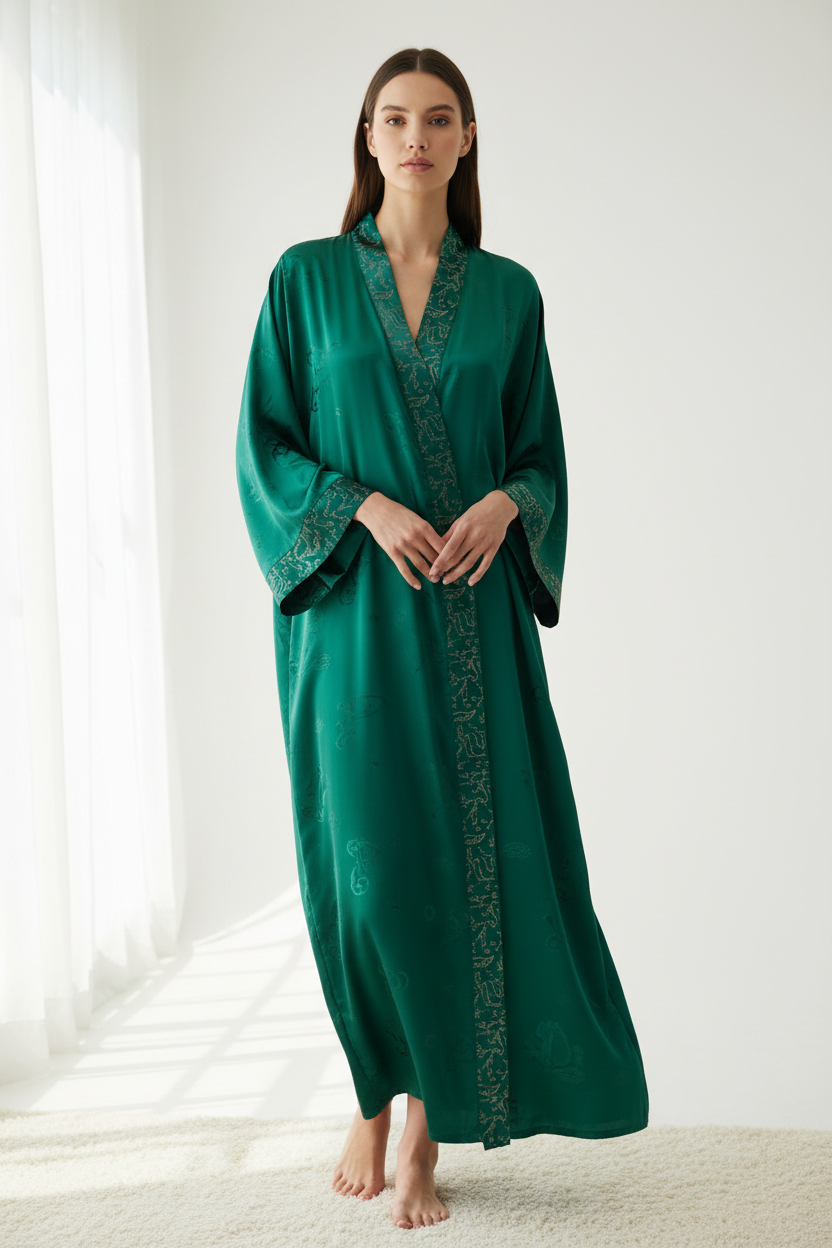 Emerald Green Silk Robe - Signature Silk Collection
