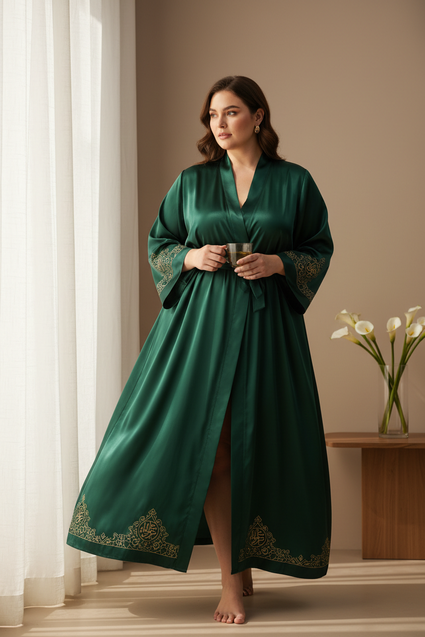 Emerald Green Silk Robe - Signature Silk Collection