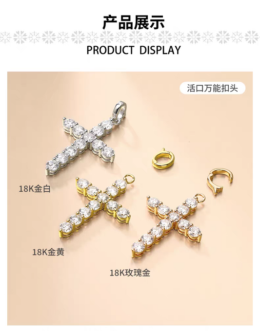 18k Tripple Gold Cross Pendants with DEVS Diamonds