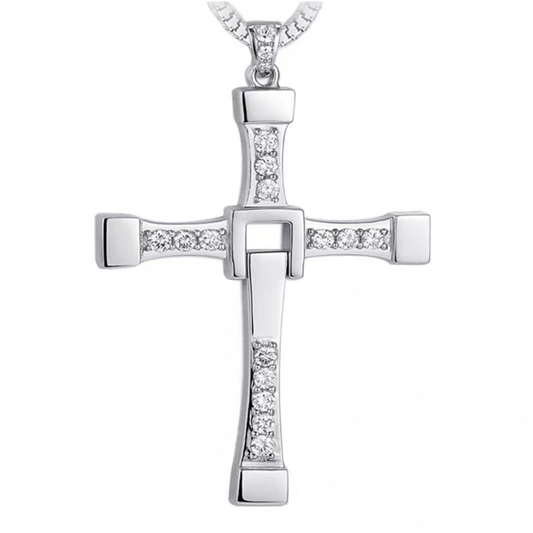 Dom from Fast & Furious Sterling Sliver Cross and Chain